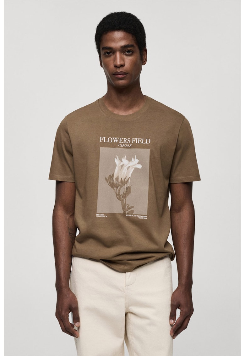 Тениска Fiels с флорален принт Mango