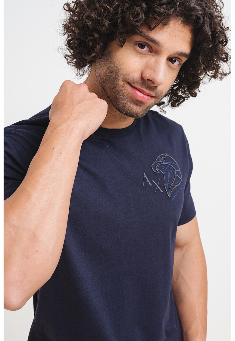 Тениска с бродерия ARMANI EXCHANGE