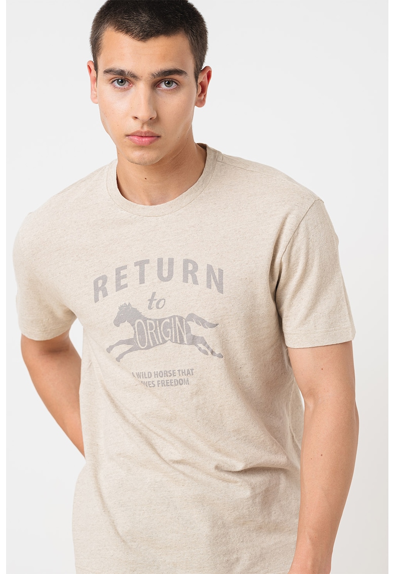 Тениска с лен United Colors of Benetton