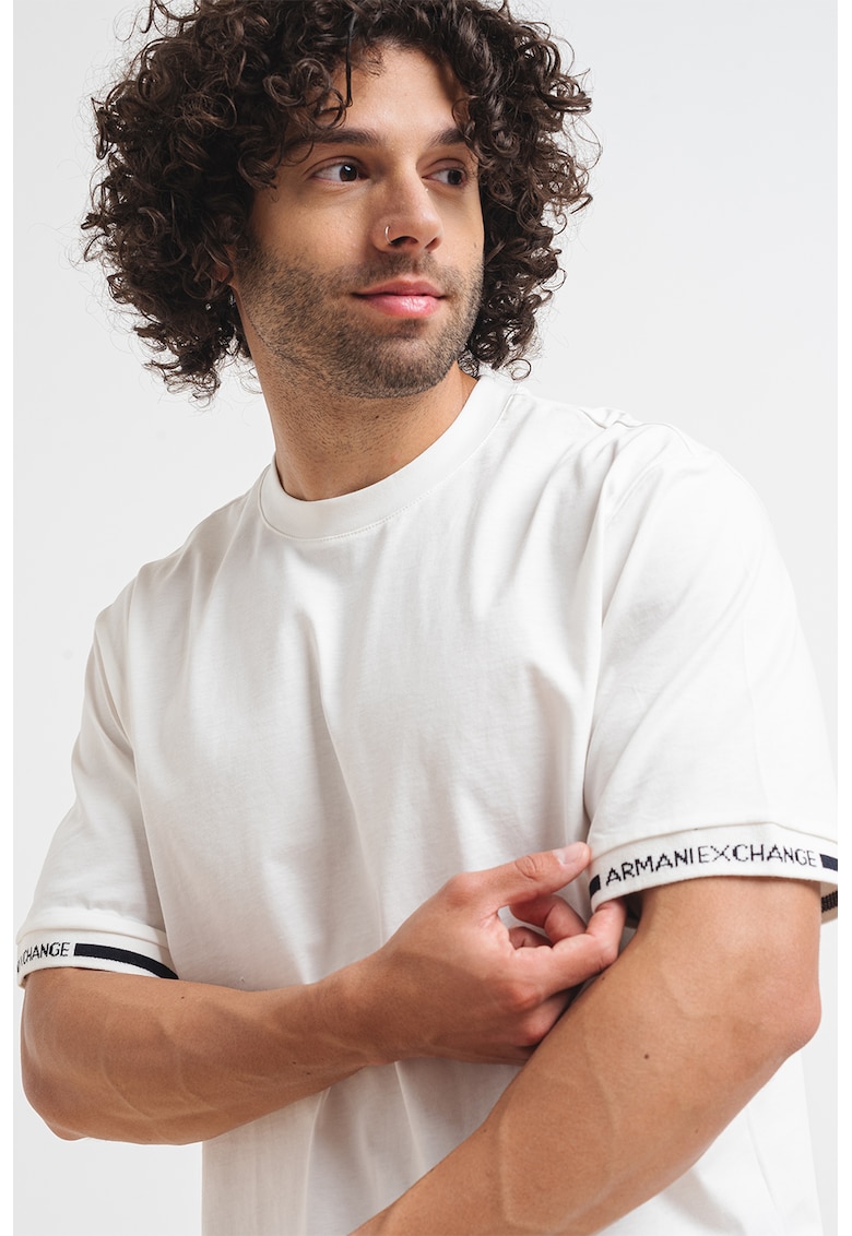 Тениска с овално деколте и лого ARMANI EXCHANGE