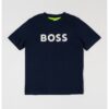 Тениска с овално деколте и лого BOSS Kidswear
