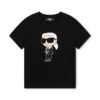 Тениска с овално деколте и лого KARL LAGERFELD KIDS
