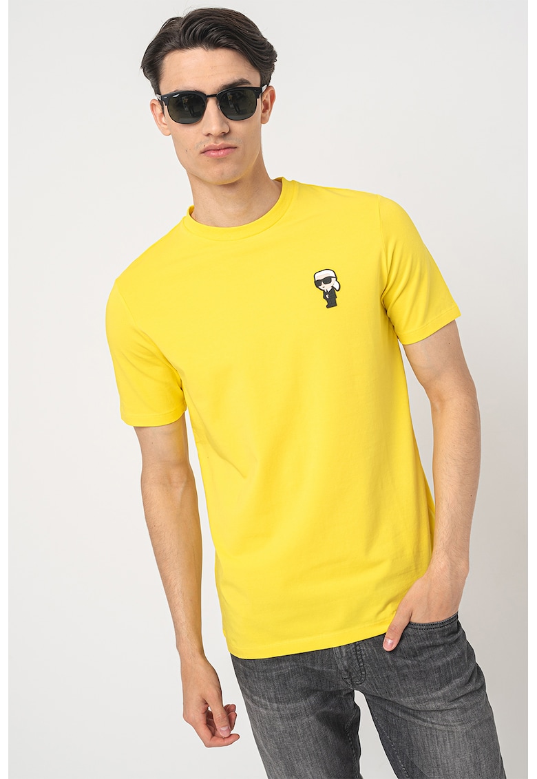 Тениска с овално деколте и лого Karl Lagerfeld