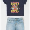 Тениска с принт и дънков къс панталон Levis