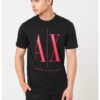 Тениска с уголемено лого ARMANI EXCHANGE