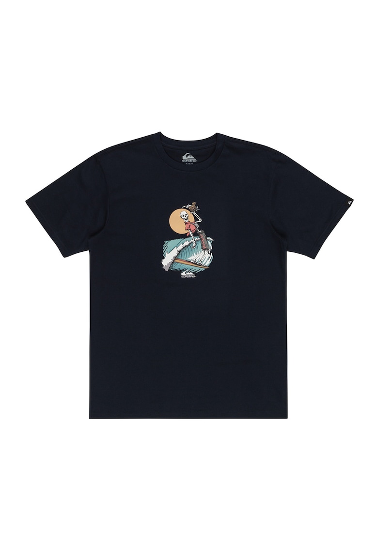 Тениска с фигурална шарка и овално деколте QUIKSILVER