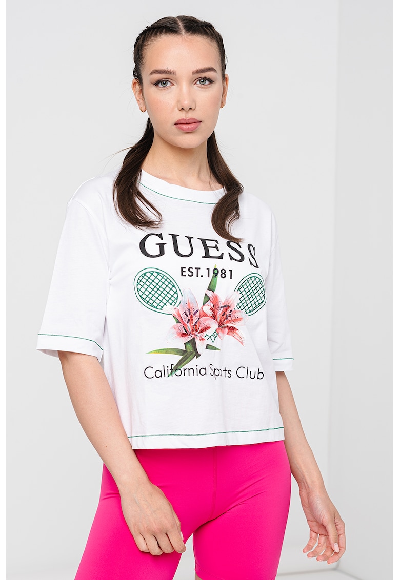 Фитнес тениска с паднали ръкави GUESS