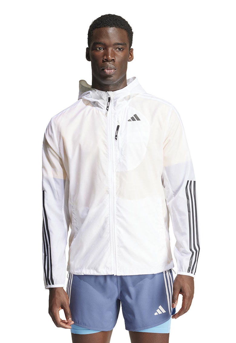 Яке за бягане с качулка и паднали ръкави adidas Performance