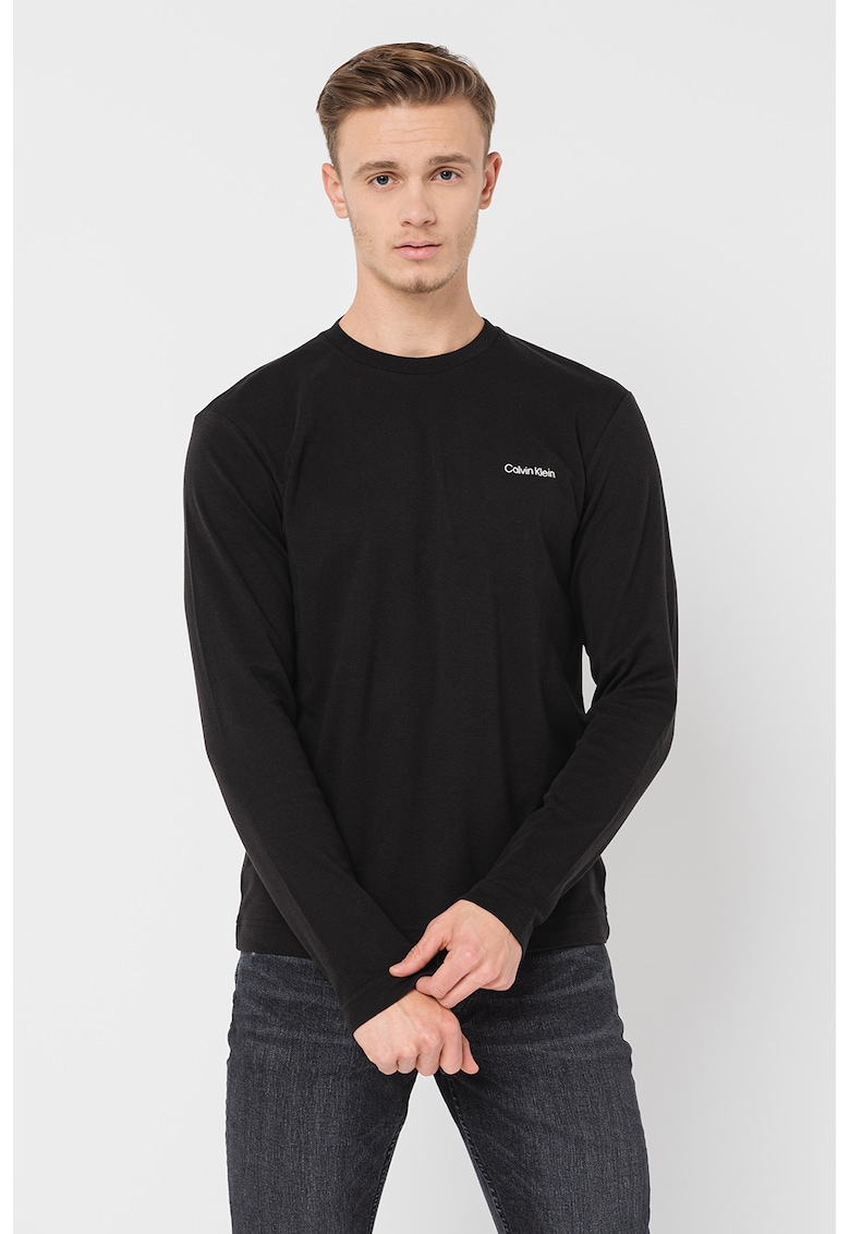 Блуза с овално деколте с органичен памук CALVIN KLEIN