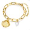Гривна с покритие от 14K злато с перли Lulu  Jane
