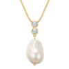 Колие с 14K злато - перли и циркони Yokoamii