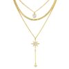 Многоредово колие с 14K злато и висулка Lulu  Jane