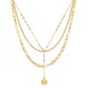 Многоредово колие с 14К златно покритие Lulu Jane