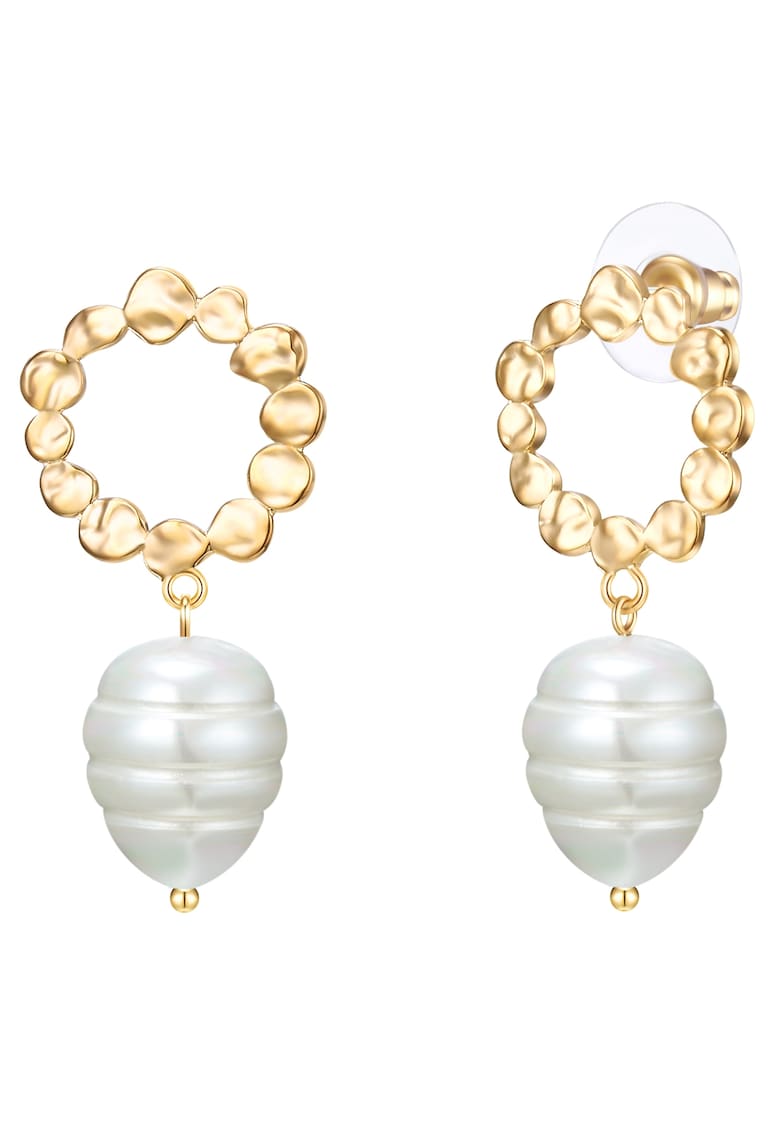 Обеци с покритие от 14K злато със синтетични перли Lulu  Jane