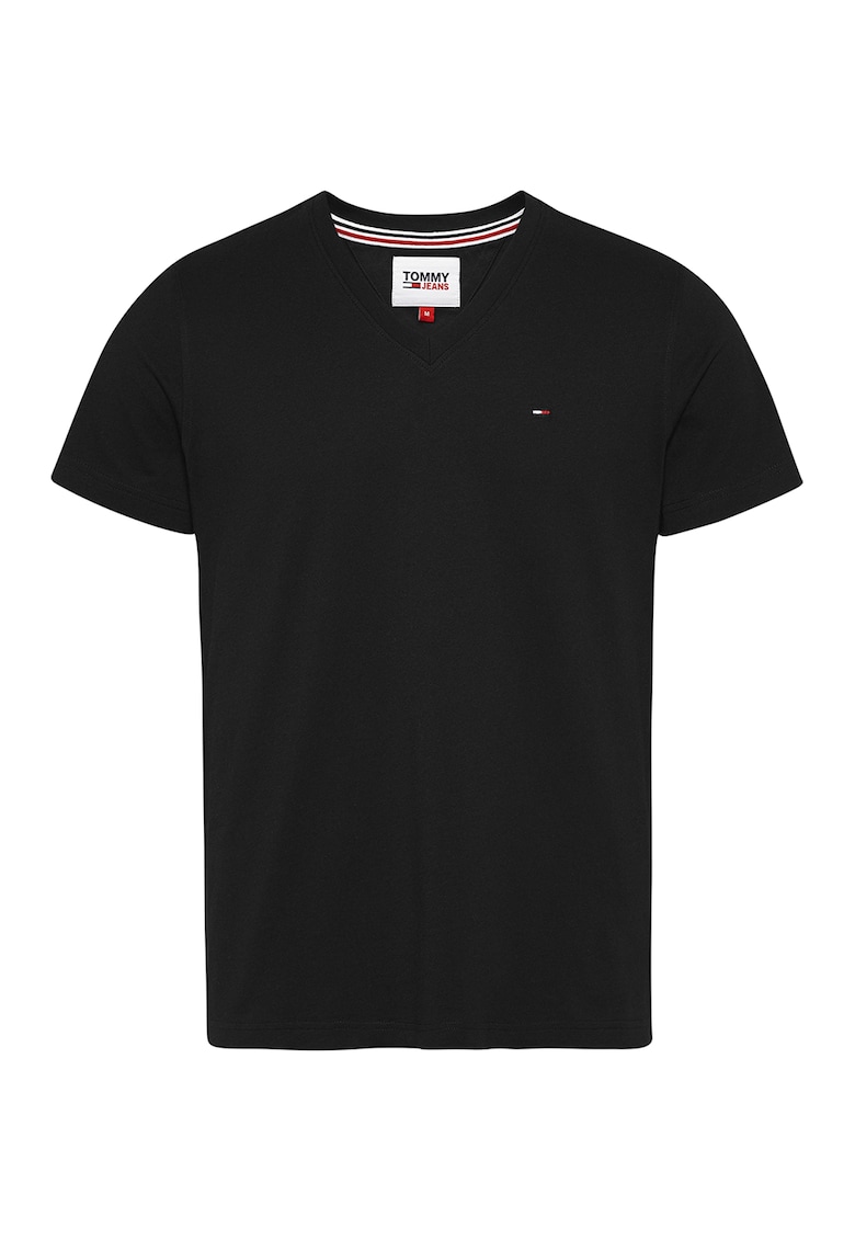 Памучна тениска с шпиц Tommy Jeans