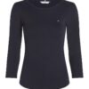 Блуза от органичен памук с овално деколте Tommy Hilfiger