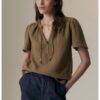 Блуза с шпиц и набирания Marks  Spencer
