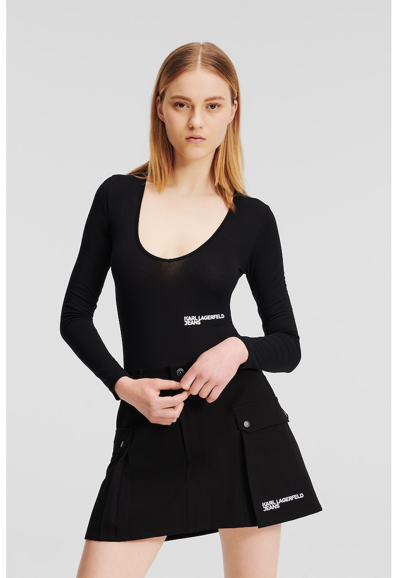 Боди с памук и лого KARL LAGERFELD JEANS