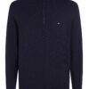 Вълнен пуловер с къс цип Tommy Hilfiger