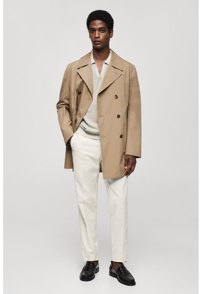 Двуредов тренч Mango