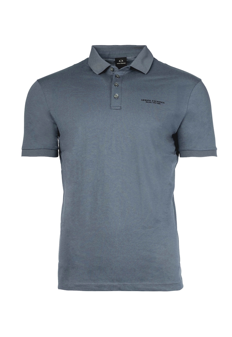 Памучна тениска слим с яка и лого ARMANI EXCHANGE