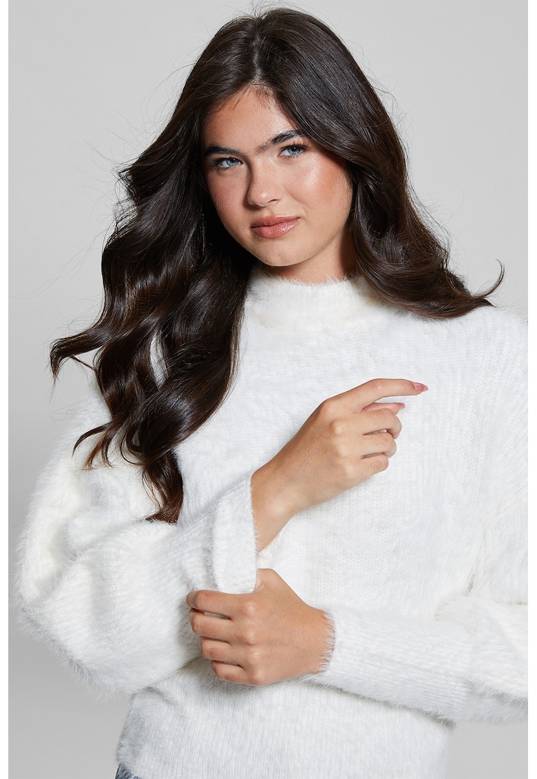 Пуловер с овално деколте и рипсени подгъви GUESS