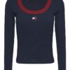 Слим блуза с контрастно деколте Tommy Jeans