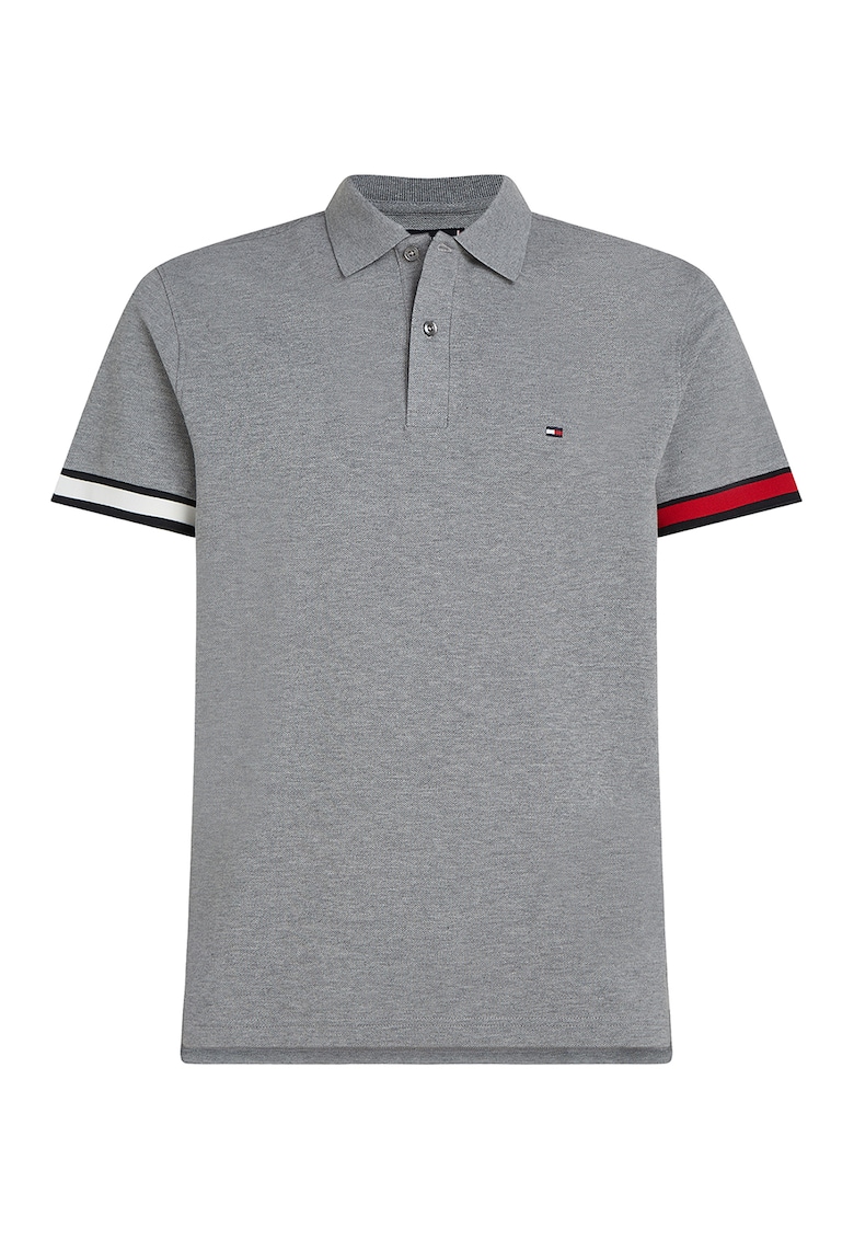 Слим тениска с органичен памук и яка Tommy Hilfiger