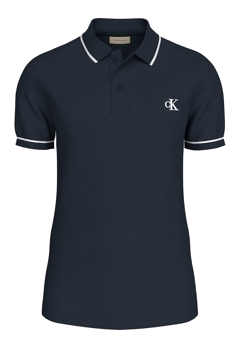 Слим тениска с яка CALVIN KLEIN JEANS