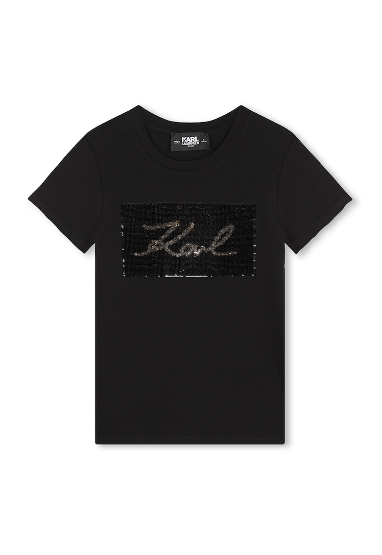 Тениска с двулицеви пайети KARL LAGERFELD KIDS
