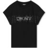 Тениска с декоративни камъни DKNY