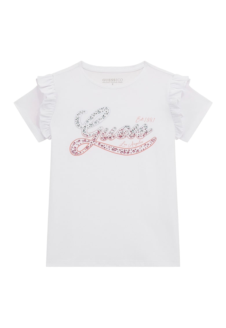 Тениска с декоративни камъни GUESS