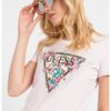 Тениска с декоративни камъни и лого GUESS