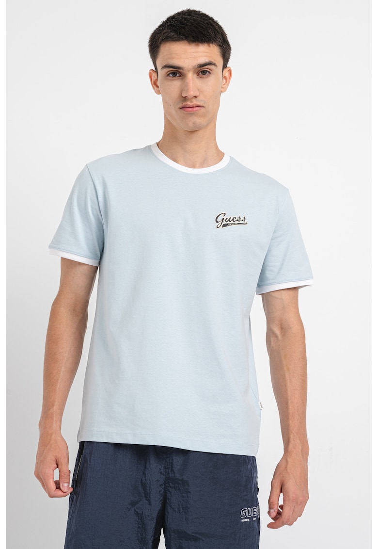 Тениска с овално деколте и лого GUESS JEANS