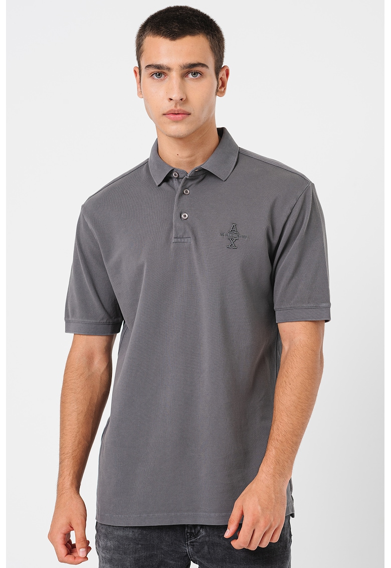 Тениска с яка и лого ARMANI EXCHANGE