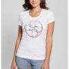 Тениска слим с лого от декоративни камъни GUESS