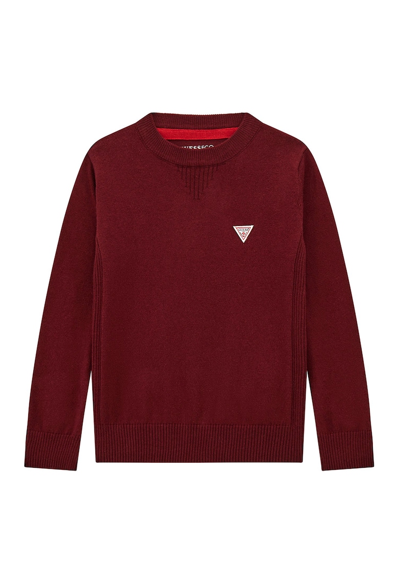 Фино плетен пуловер с овално деколте GUESS