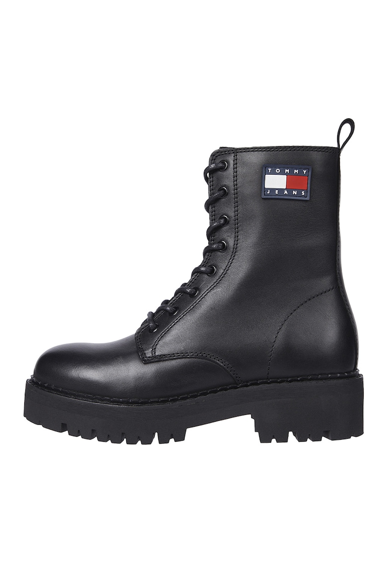 Кожени боти с масивен ток Tommy Jeans