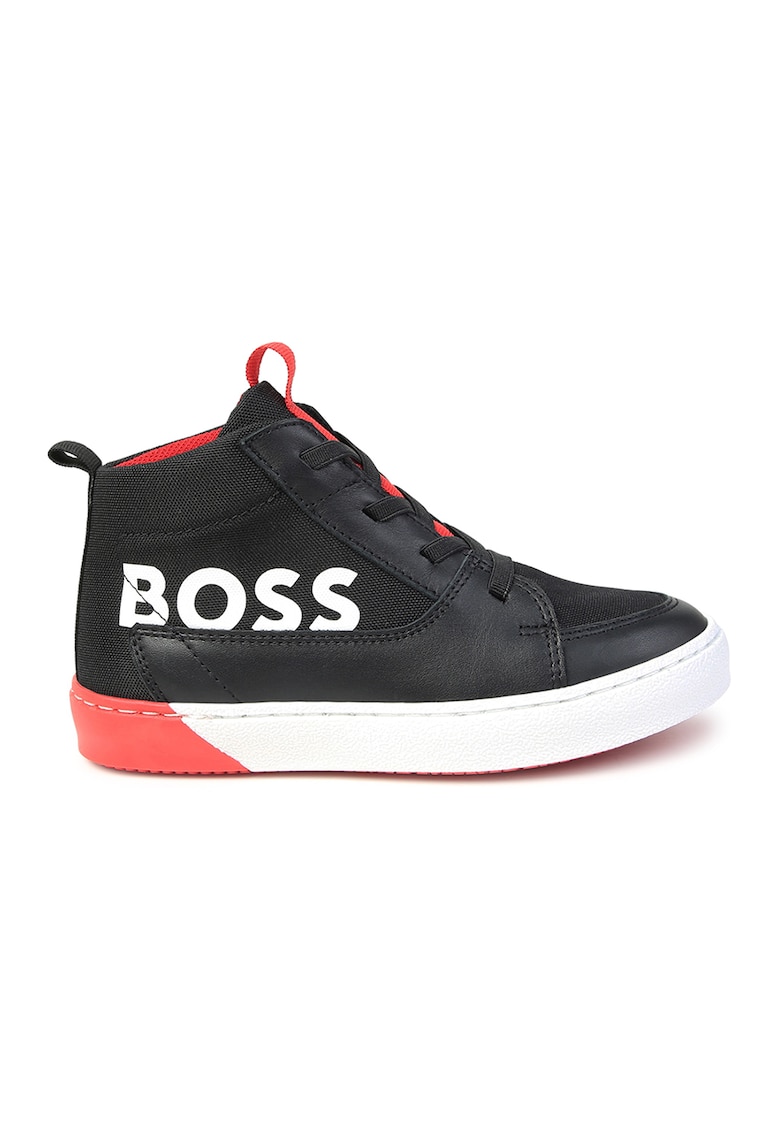 Спортни обувки с кожа и среден профил BOSS Kidswear