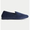 Кадифени домашни пантофи с овален връх Marks  Spencer