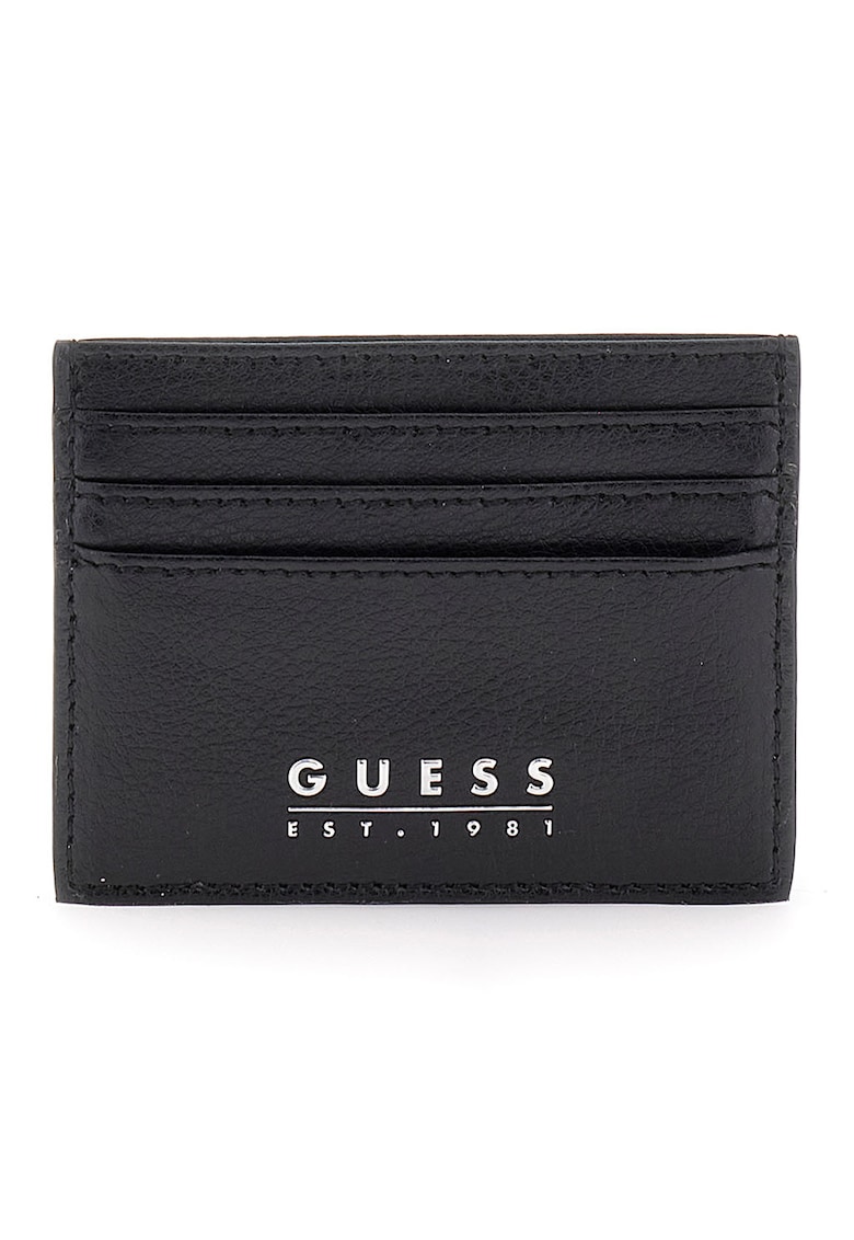 Кожен калъф за карти с метално лого GUESS