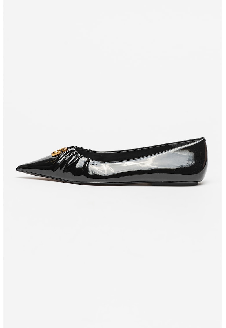 Кожени пантовки The Ali Pointy от лачена кожа с набиране Marc Jacobs