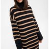 Рокля-пуловер с райе GreenPoint