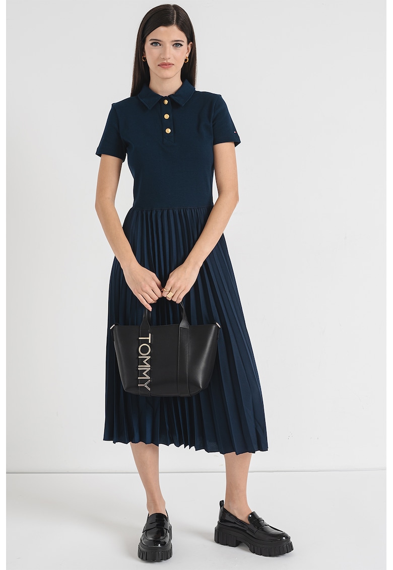 Рокля с яка и плисе Tommy Hilfiger