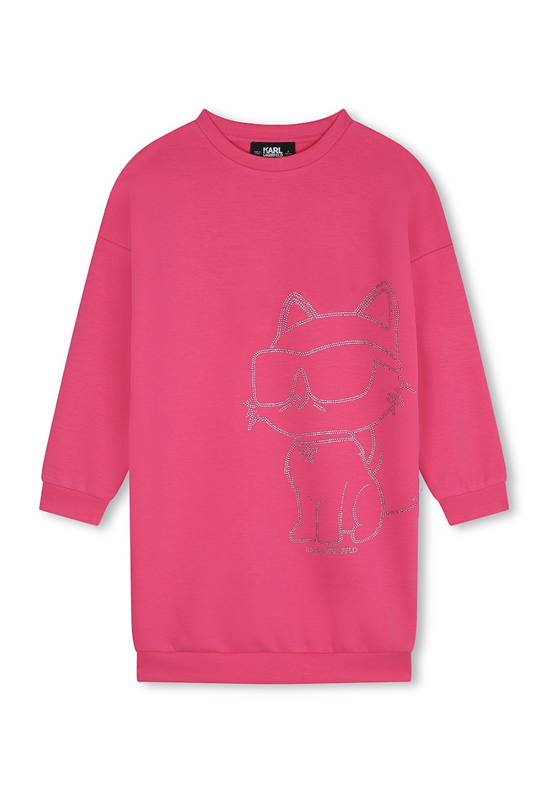 Рокля тип суитшърт с паднали ръкави KARL LAGERFELD KIDS