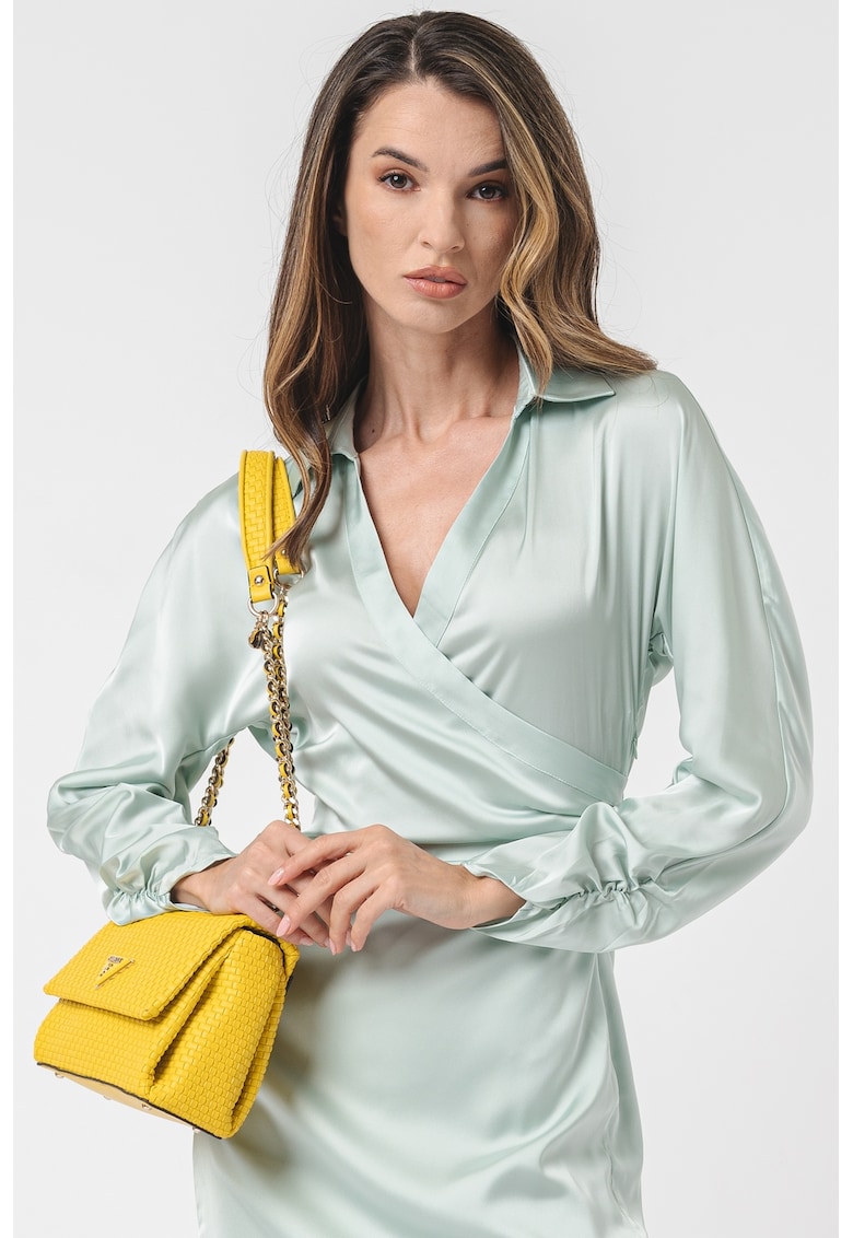 Сатинирана рокля с шпиц GUESS