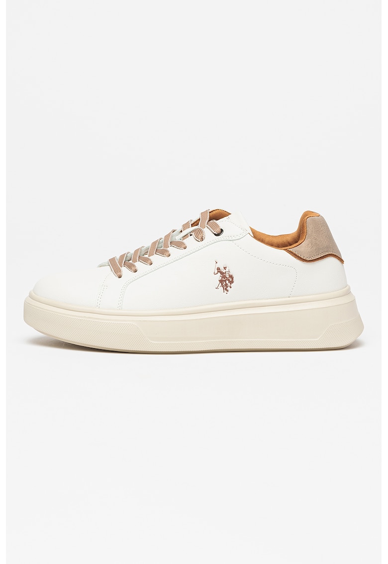 Спортни обувки от еко кожа с контрастни връзки US Polo Assn