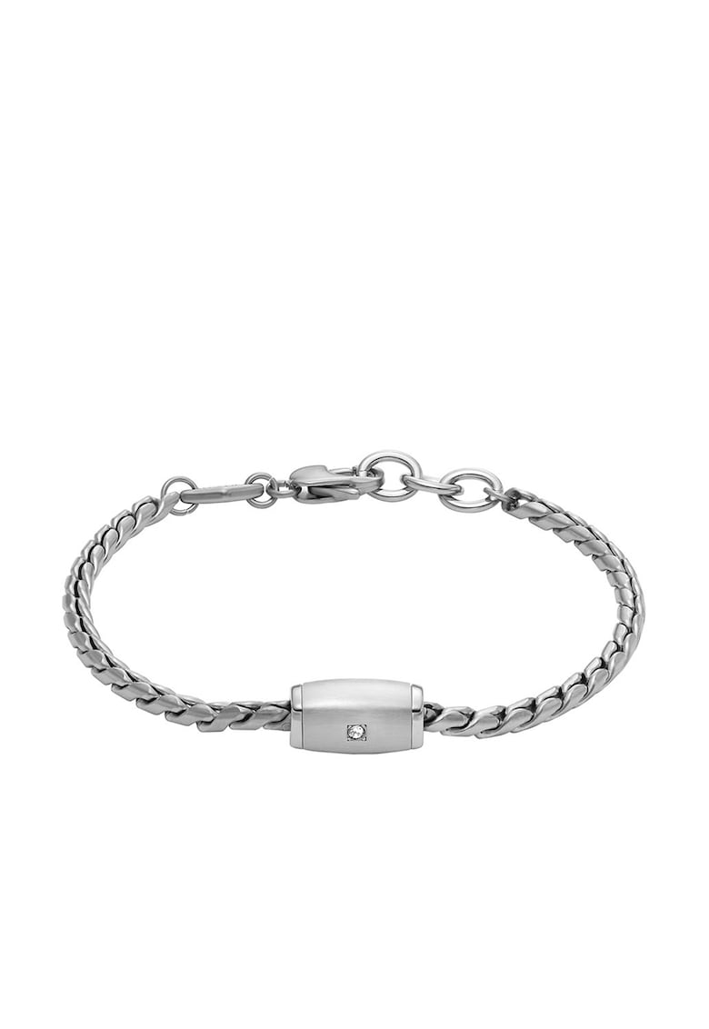 Унисекс гривна от неръждаема стомана с кристал Fossil