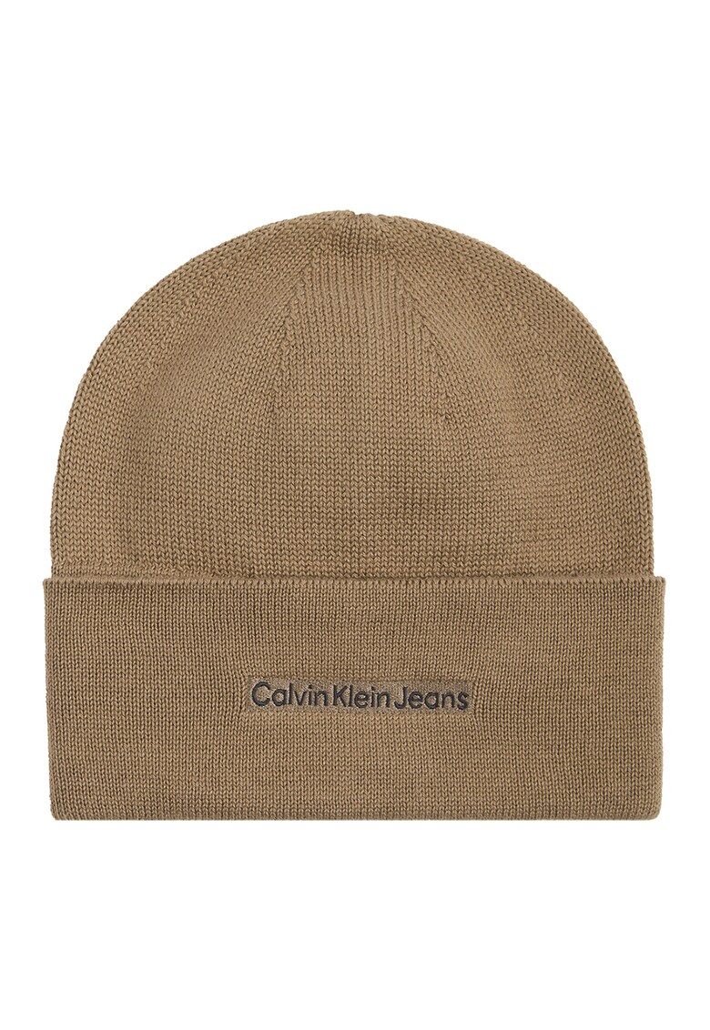 Шапка с памук с навит подгъв CALVIN KLEIN JEANS
