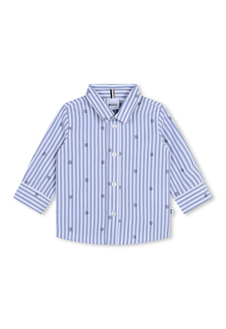 BOSS - Раирана памучна риза BOSS Kidswear